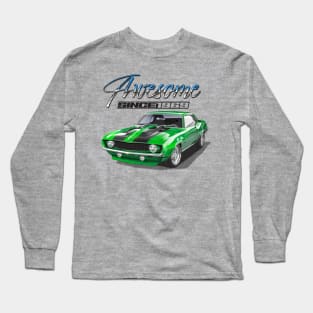 Awesome Since 1969 Green Chevy Camaro Muscle Car Long Sleeve T-Shirt